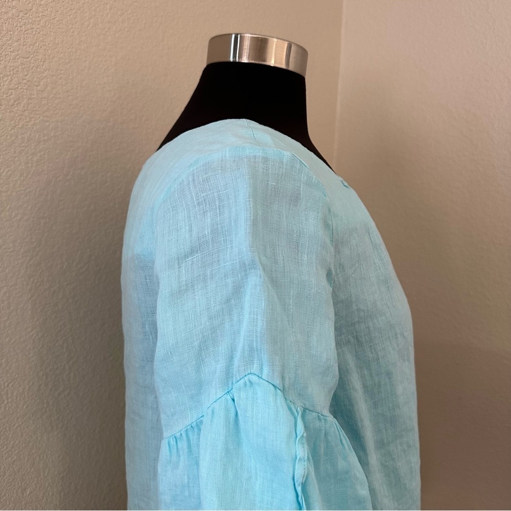 Sundance 100% Linen Teal Willa Whisper Blouse Size S - Picture 6 of 11